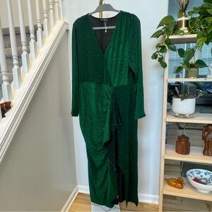 BloomChic Shimmering Green Long Sleeve Dress